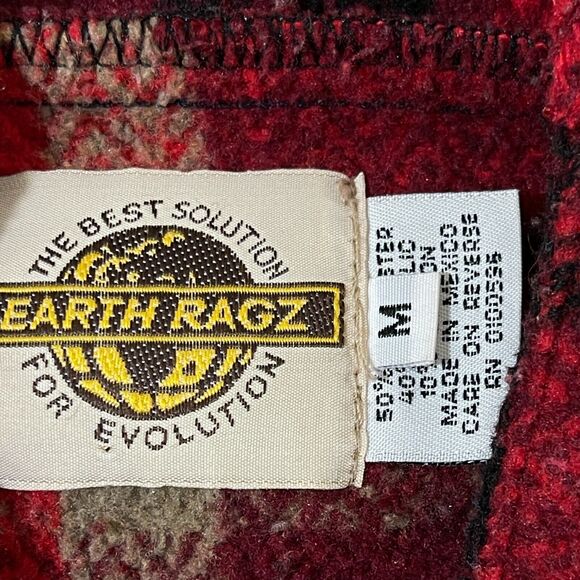 Earth Ragz Hoodie Mens Size Medium M Hippie Poncho Jacket Holiday Long Sleeve - Picture 2 of 9